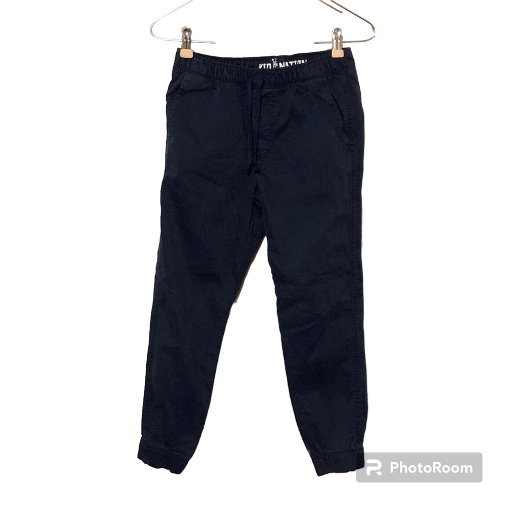 Kid Nation Navy Blue Boys Unisex Joggers with Drawstring Size 10